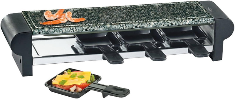 Küchenprofi Raclette HOT STONE QUATTRO, Raclette 4 Personen, Schwarz, Mit Steinplatte aus Granit, Ti