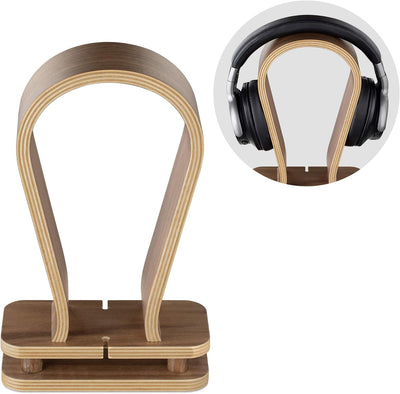 Navaris Universal Holz Kopfhörerhalter mit Kabelhalterung - Kopfhörer Halter Headset Halterung - Kop