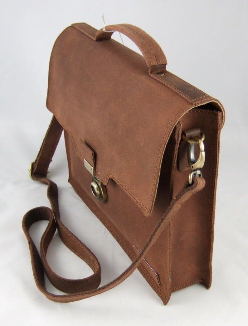 Harold's Aktenmappe 37 x 30 x 8 cm Schultergurt Rind-Leder Aktentasche braun 242503