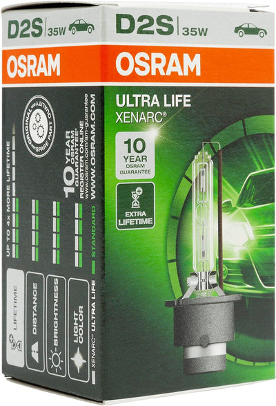 Osram XENARC ULTRA LIFE D2S HID Xenon-Brenner, Entladungslampe, 66240ULT, Faltschachtel (1 Stück) UL