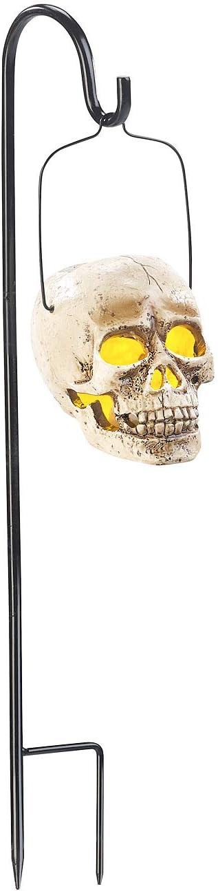 Lunartec Totenkopf Lampe: Halloween Solar Schädel-Leuchte für den Garten, 1 gelbe LED (Halloween Lam