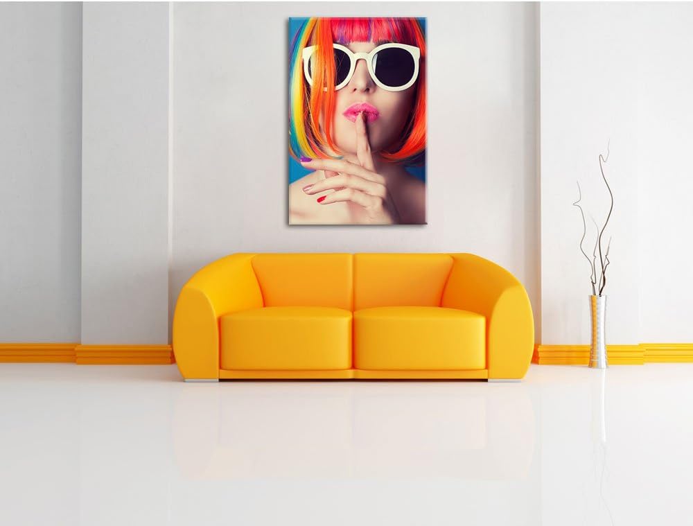 Pixxprint Frau mit Haaren als Leinwandbild/Grösse: 100x70 / Wandbild/Kunstdruck/fertig bespannt, 100