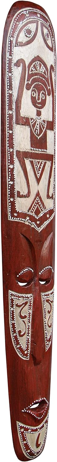 Unbekannt Schöne 100 cm Wand Maske Maori Tribal braun Holz Tier Afrika Maske89