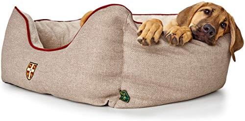 HUNTER Universtity Hundesofa, College-Style, Wendekissen, Plüschbesatz, 100 x 80 cm, beige beige 100