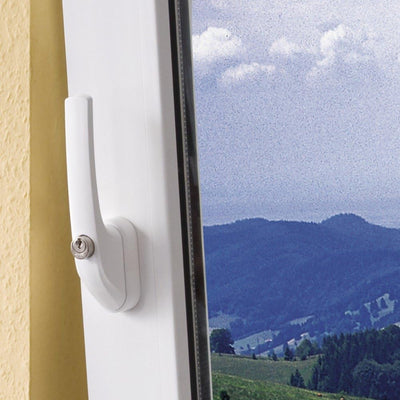 ABUS Abschliessbarer Fenstergriff FG300 AL0145 - Fensterknauf mit Druckzylinder, gleichschliessend -