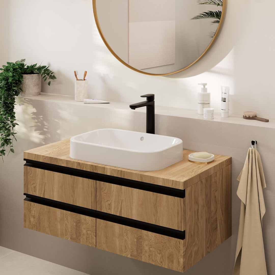 hansgrohe Vernis Blend - Waschtischarmatur ohne Ablauf, Wasserhahn Bad mit Auslauf Höhe 190 mm, Misc
