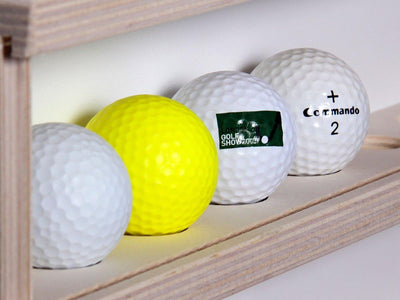 Alsino Golfball Vitrine für 54 Golfbälle Holzregal Naturholz 52 cm x 52 cm x 6 cm Golf-01 Geschenkid