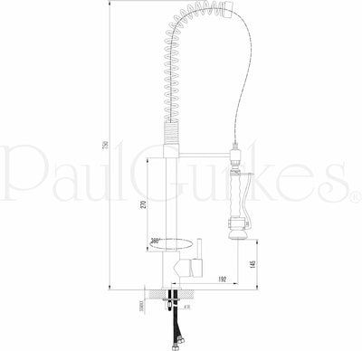 PaulGurkes Küchenarmatur Spülbrause mit Pendelbrause Gastro Armatur Geschirrbrause