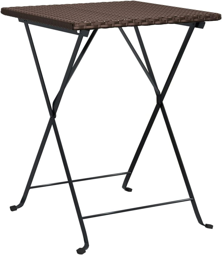 Yolola 3tlg Balkonmöbel Terrassenmöbel Bistro Set 2X Bistrostuhl Klappbar Poly Rattan + Bistrotisch