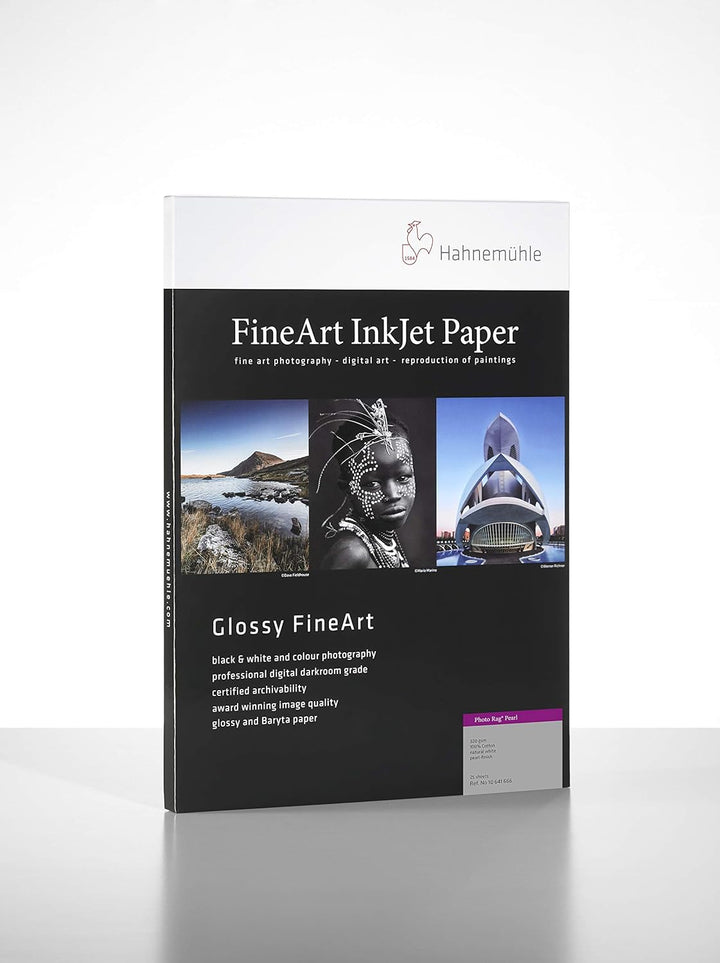 Hahnemühle 10641666 Digital FineArt Photo Rag Pearl Papier, 320 g/m², DIN A3, 297 x 420 mm, naturwei