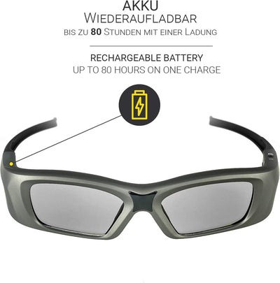 2X Hi-Shock BT/RF Pro Oxid Diamond 3D Brille für 3D TV & RF Beamer von Sony, Epson, Jvc, Samsung, Pa