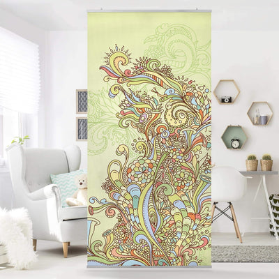 Bilderwelten Raumteiler Florale Illustration 250x120cm inkl. transparenter Halterung, inkl. transpar