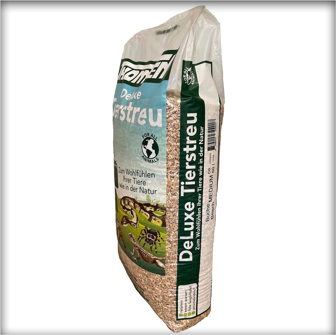 60 Liter Deluxe Tierstreu Medium Buchenholz-Granulat Vögel, Nager, Reptilien