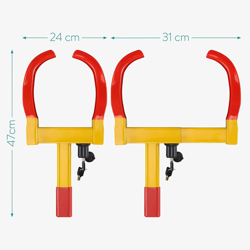Navaris Reifen Parkkralle mit Schloss - inkl. Schlüssel - universell verwendbar für Auto Wohnmobil R