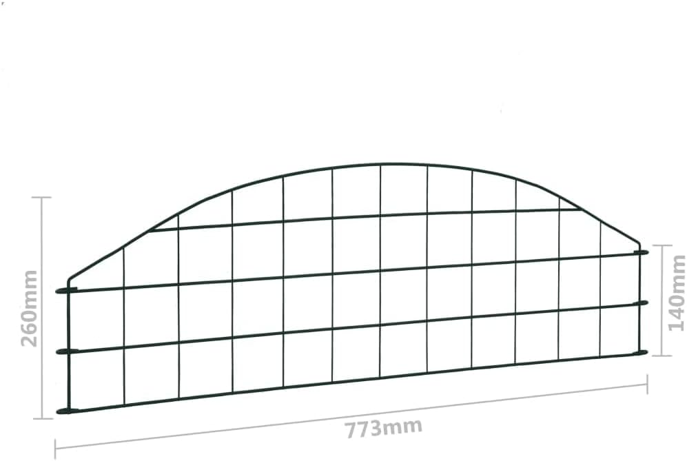 HOMIUSE Teichzaun-Set Oberbogen 77,3x26 cm Grün Gartenzaun Zaun für Hunde Gartentor Metall Zaun Gart