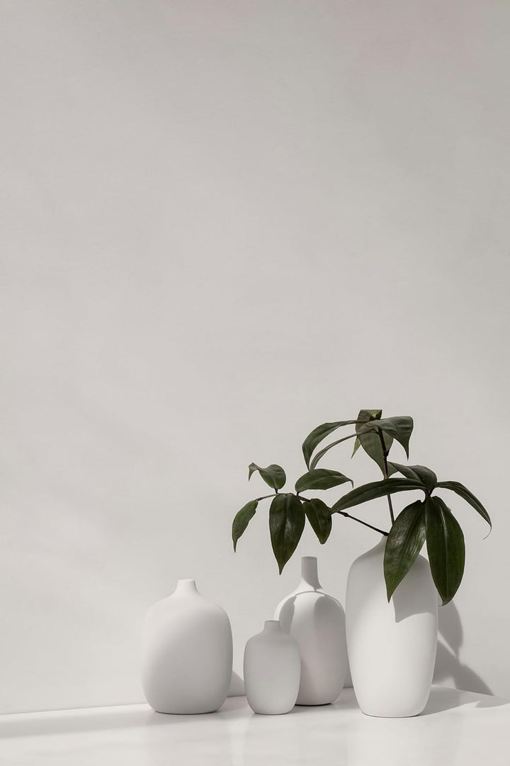 blomus 3er Set Vase -CEOLA- Blumenvase aus Keramik Weiss