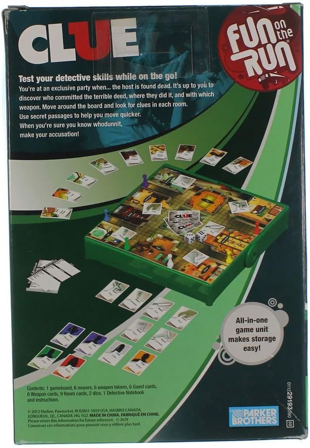 Hasbro Fun On the Run CLUE Travel Game