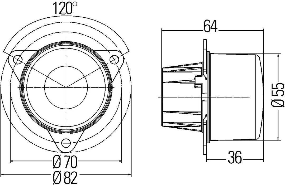 HELLA - LED-Rückfahrscheinwerfer - 12V - Anbau - 3-Punkt Befestigung - Kabel: 500mm - Stecker: offen
