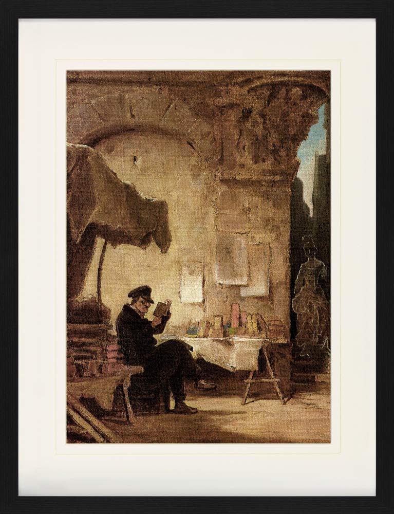 1art1 Carl Spitzweg Poster Der Antiquar, 1847 Gerahmtes Bild Mit Edlem Passepartout | Wand-Bilder |