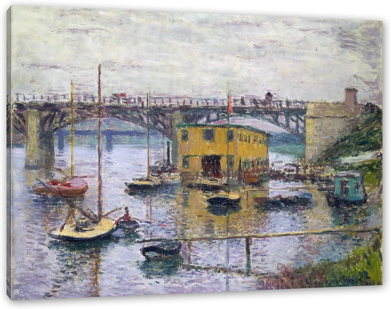 Generisch Claude Monet - Brücke bei Argenteuil an einem grauen als Leinwandbild / Grösse: 120x80 cm