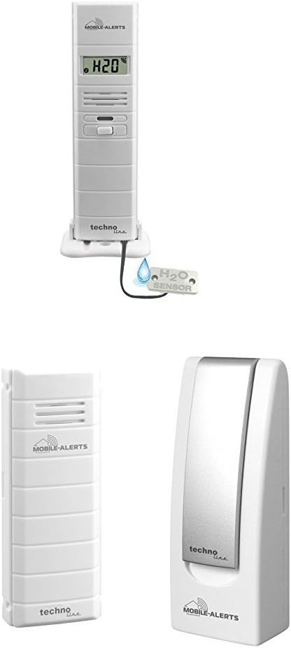 Mobile Alerts MA 10350 3 in 1 - Thermo-Hygrosensor und Wasserdetektor in einem, weiss + MA 10001 Sta