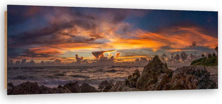 Wandbild Landschaft Modern Deko Kunst Bilder Felsen Orange 100x40 cm Deko Paneel 100x40 cm Orange_a,