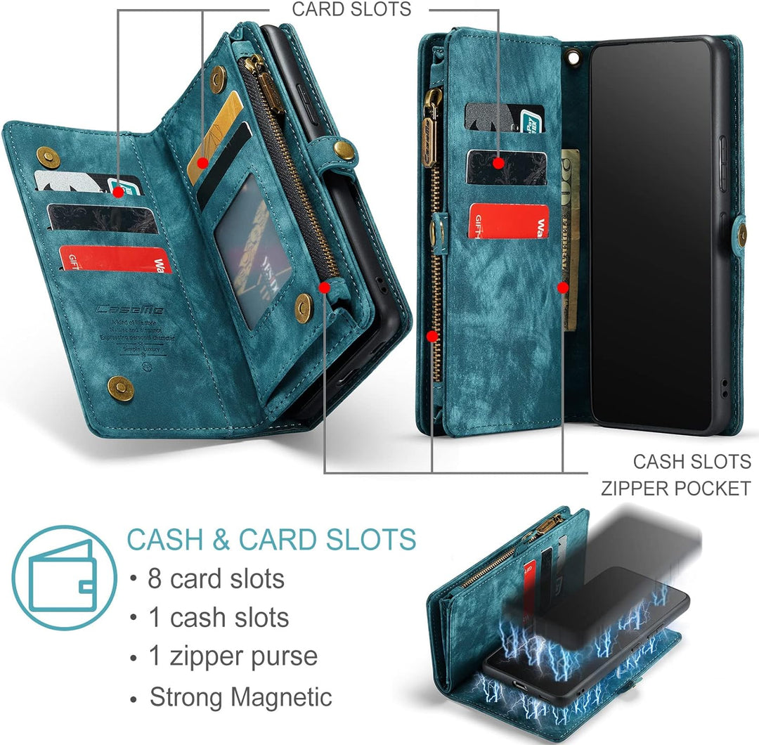 UFinetech Samsung A53 Hülle, Stossfeste TPU Leder Flip Tasche Samsung Galaxy A53 5G Handyhülle, Magn