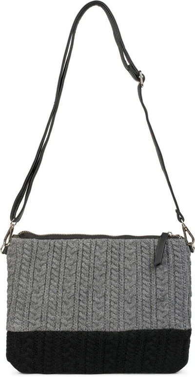 styleBREAKER Clutch Tasche mit Zopfmuster, abnehmbarer Schultergurt und Handschlaufe, Schultertasche