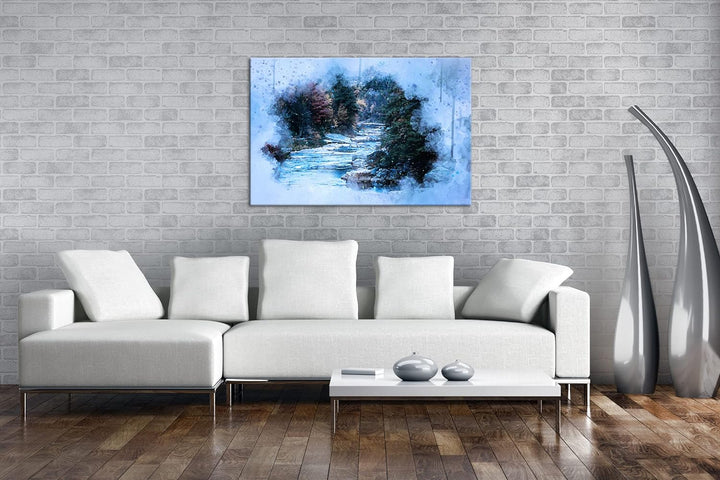 deyoli Flusslauf im zauberhaften Wald Format: 80x60 als Leinwandbild, Motiv fertig gerahmt auf Echth