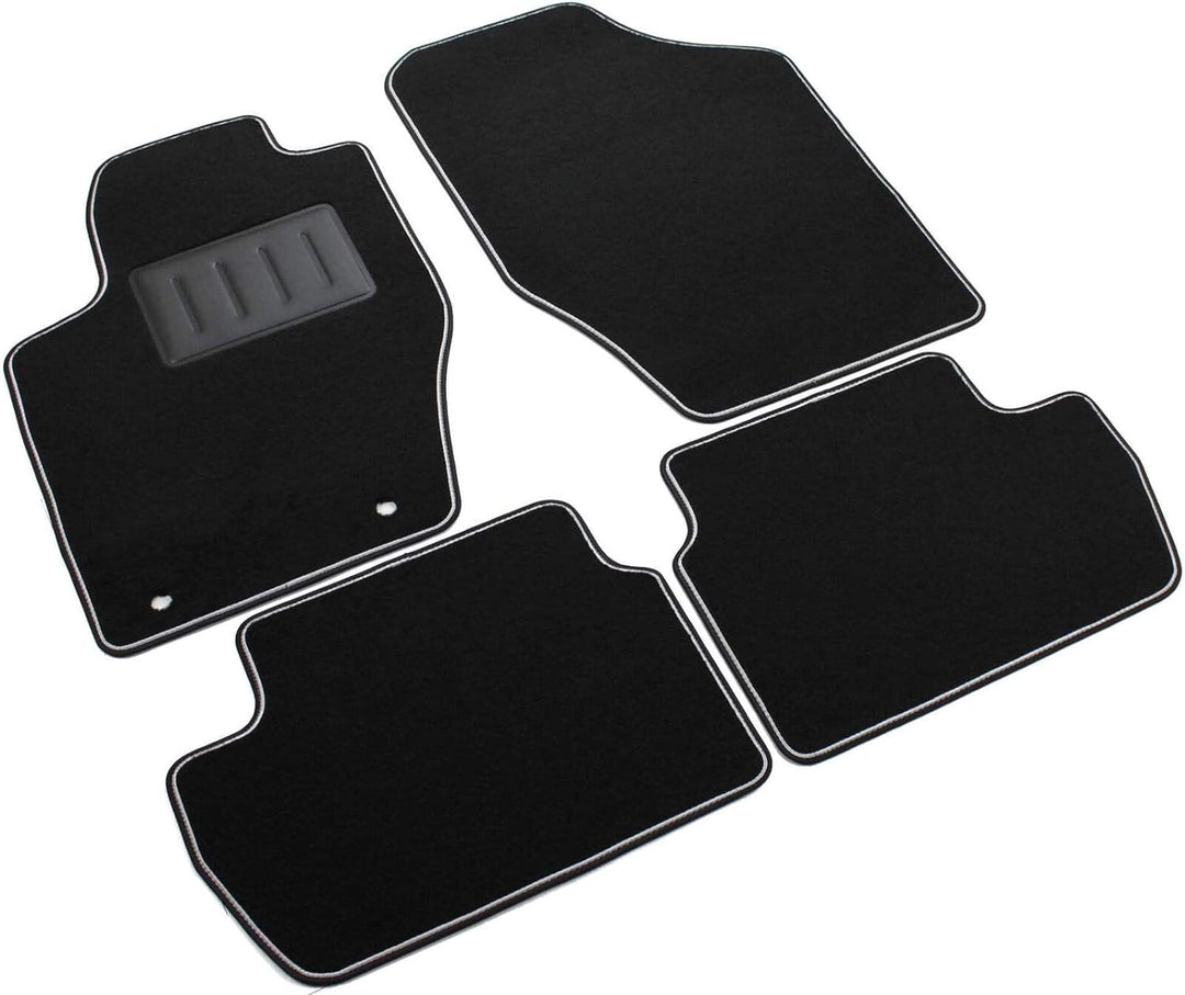 Das Teppich Auto, sprint03504, FuÃŸmatten Teppiche Schwarz rutschfest, verstÃ¤rkter Rand, zweifarbig