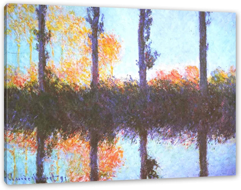 Generisch Claude Monet - Die vier Pappeln als Leinwandbild / Grösse: 120x80 cm / Wandbild / Kunstdru