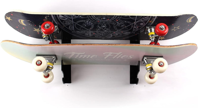 WANLIAN Skateboard Wandhalterung Display Rack, Double Skateboard Wandregal Display Rack mit Aufbewah