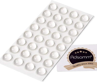Adsamm® | 32 x selbstklebende Anschlagpuffer | Ø 16 mm | Höhe: 7,9 mm | rund | halbkugelförmig | Tra
