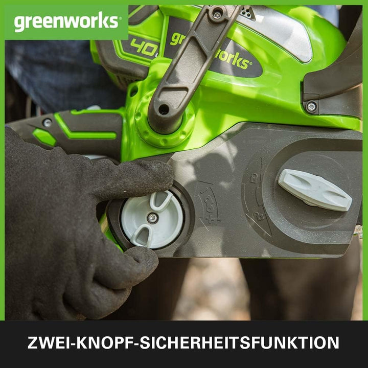 Greenworks G40CS30K2 Akku Kettensäge mit Akku und Ladegerät, 30 cm Blattlänge, 4,2 m/s Kettengeschwi