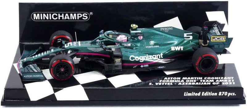 Minichamps 417210705 1:43 Aston Martin Cognizant Formula One Team AMR21-Sebastian Vettel-2nd Aserbai