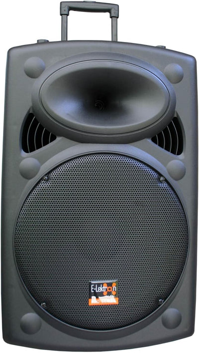 Mobile PA Sound Anlage Akku-MP3-USB-SD inkl. Funkmikrofone 900W Soundsystem E-Lektron EL38-M