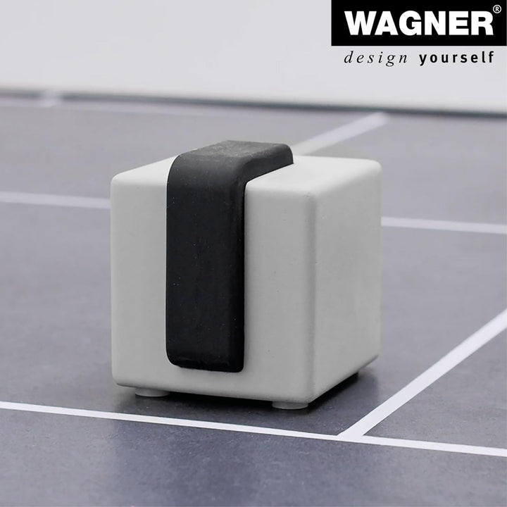 WAGNER Bodentürstopper BETON CUBE BIG - 65 x 60 x 65 mm, aus Beton, grau, Anschlag aus thermoplastis