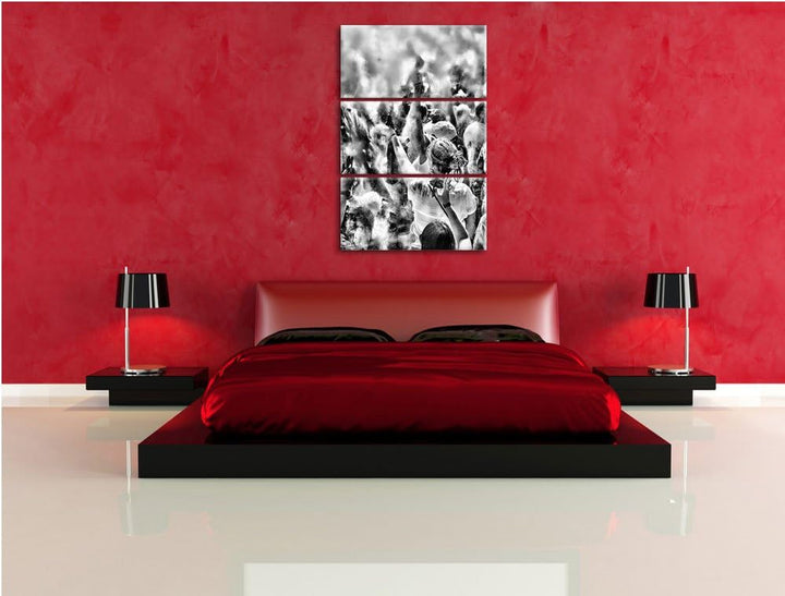 Pixxprint Monocrome, Farben Festival, Holi Indien 3-Teiler Leinwandbild 120x80 Bild auf Leinwand