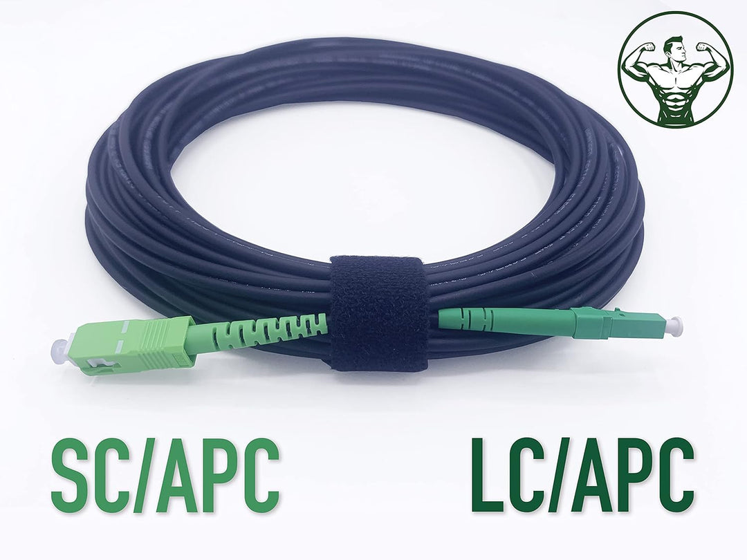 Elfcam® - 70m Gepanzerte Glasfaser-Kabel LC/APC auf SC/APC Simplex Singlemode, 9/125µm OS2, FTTH LWL