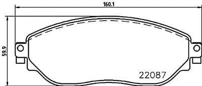 HELLA PAGID 8DB 355 021-891 Bremsbelagsatz - T2433 - Dicke/Stärke: 18.2mm - Bremssystem: TRW - nicht