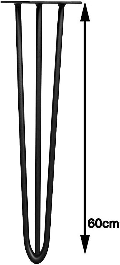 Melko 4 Stück Hairpin Legs Haarnadel Tischbeine aus 12 mm Stahl Tischfuss inkl. Bodenschoner | Höhe