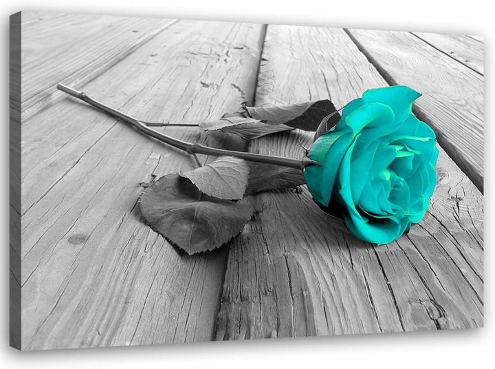 Feeby Vlies Leinwandbild Rose Blume Abstraktion 120x80 cm Druckbild Wandbild Wanddekoration Deko Wan