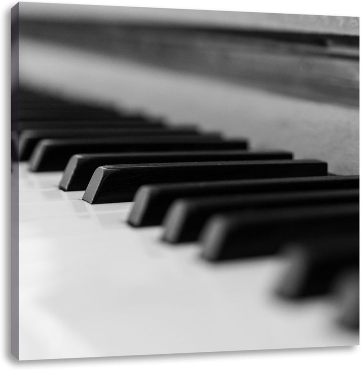 Elegantes Klavier, Format: 70x70 auf Leinwand, XXL riesige Bilder fertig gerahmt mit Keilrahmen, Kun
