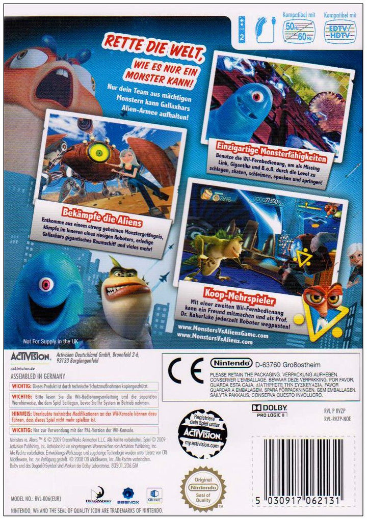 Monsters vs Aliens Nintendo Wii, Nintendo Wii
