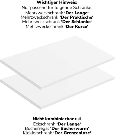 mokebo® Einlegeböden für Schränke aus Holz 'Die Einleger' in weiss, Mehrzweckschrank, Aktenschrank o