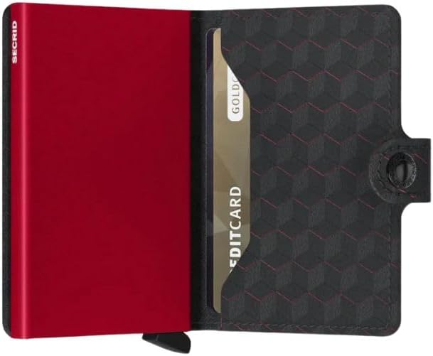 Secrid Unisex-Erwachsene Miniwallet Optical Black-Red Reisezubehör-Brieftasche, Talla única