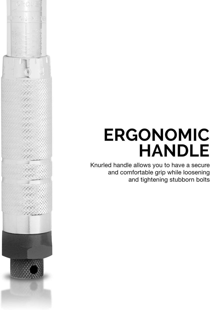 Neiko 03714A 1/4-Zoll-Antrieb, verstellbarer Klick-Drehmomentschlüssel | SAE | 20-200 Zoll Pfund Chr