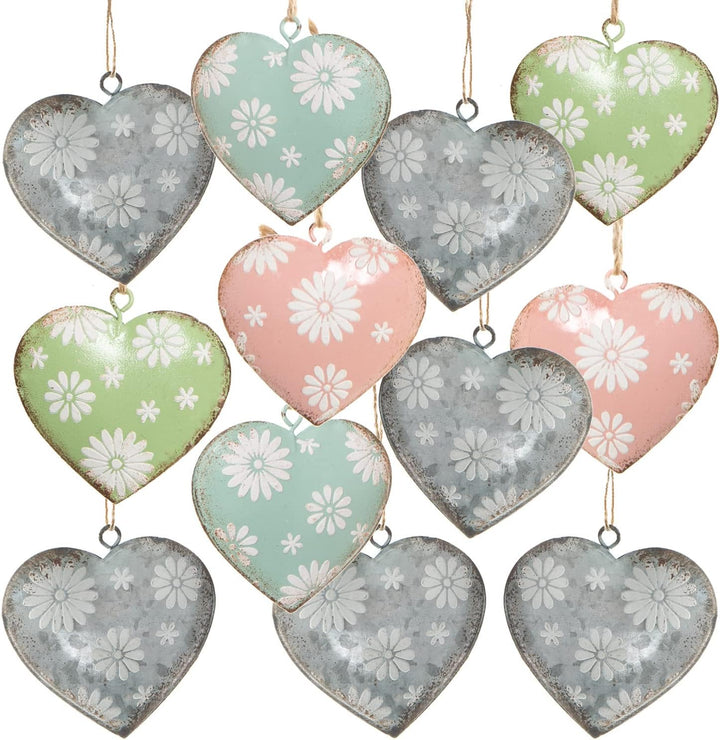 Logbuch-Verlag 12 Herzen zum Aufhängen Osteranhänger Anhänger Ostern Metall 5,5 cm Osterschmuck, Her