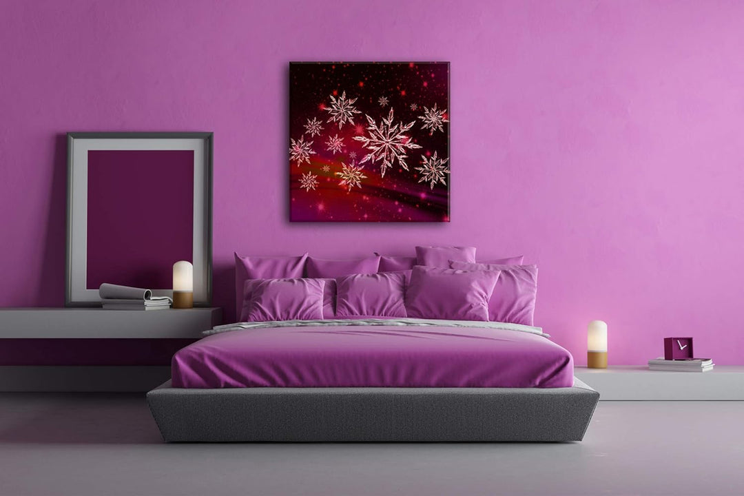deyoli Bezaubernde Schneeflocken Format: 60x60 als Leinwandbild, Motiv fertig gerahmt auf Echtholzra