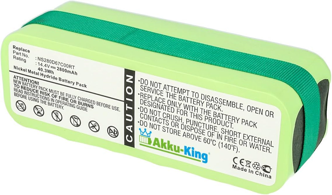 Akku-King Akku kompatibel mit Infinuvo NS280D67C00RT - NI-MH 2800mAh - für CleanMate 365, QQ1, QQ2 B